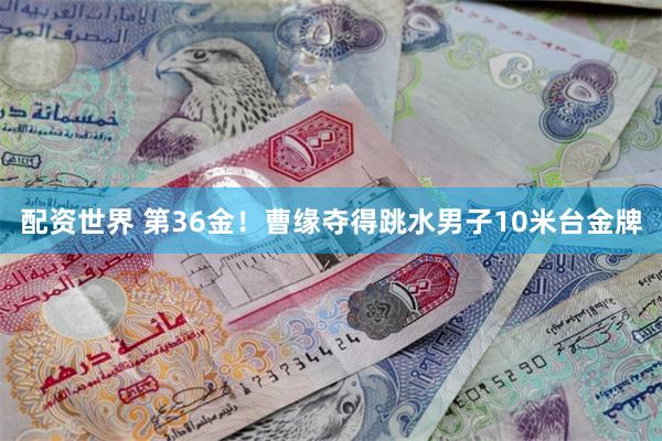 配资世界 第36金！曹缘夺得跳水男子10米台金牌