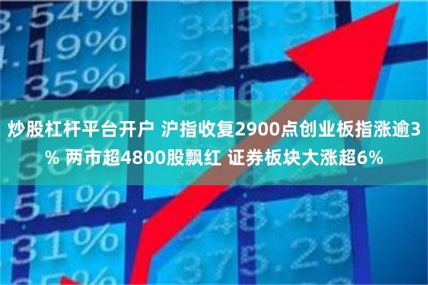 炒股杠杆平台开户 沪指收复2900点创业板指涨逾3% 两市超4800股飘红 证券板块大涨超6%