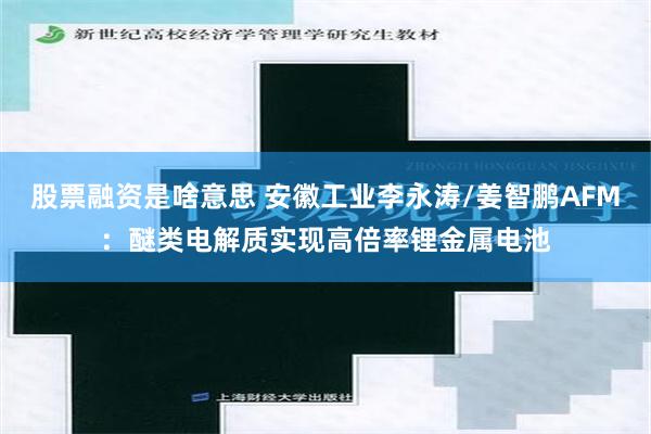 股票融资是啥意思 安徽工业李永涛/姜智鹏AFM：醚类电解质实现高倍率锂金属电池
