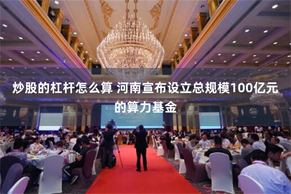 炒股的杠杆怎么算 河南宣布设立总规模100亿元的算力基金