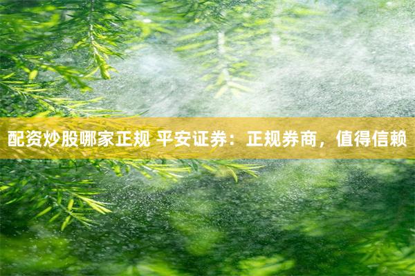 配资炒股哪家正规 平安证券：正规券商，值得信赖