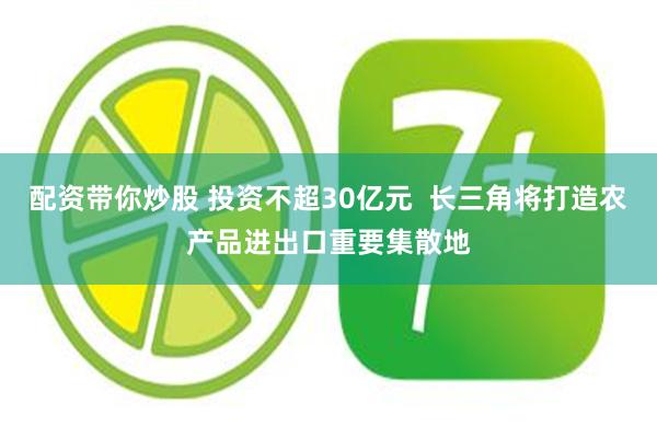 配资带你炒股 投资不超30亿元  长三角将打造农产品进出口重要集散地