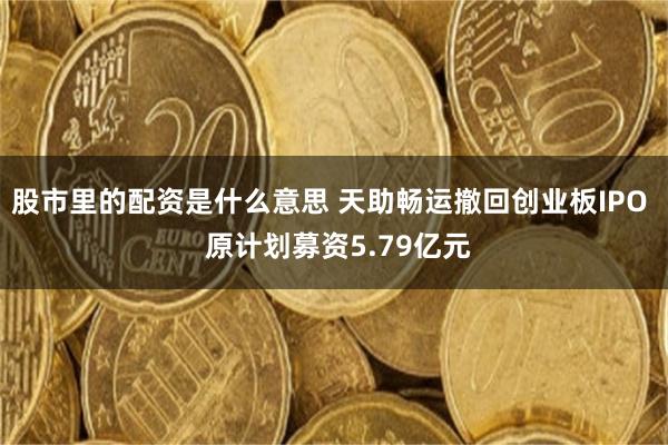 股市里的配资是什么意思 天助畅运撤回创业板IPO  原计划募资5.79亿元