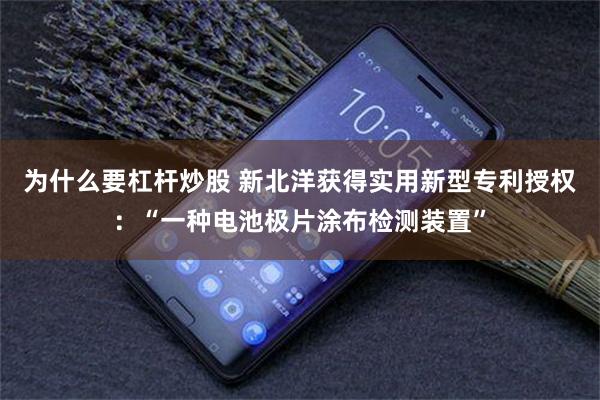 为什么要杠杆炒股 新北洋获得实用新型专利授权：“一种电池极片涂布检测装置”