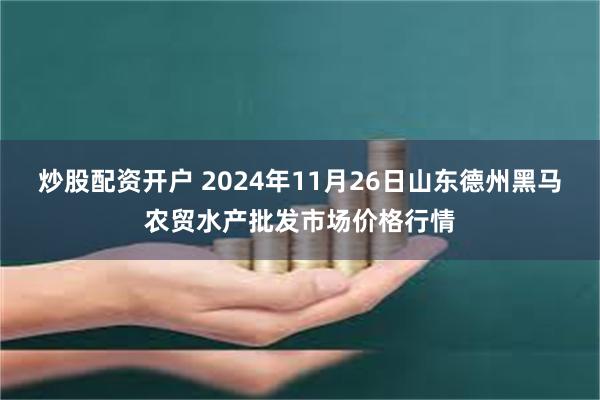 炒股配资开户 2024年11月26日山东德州黑马农贸水产批发市场价格行情