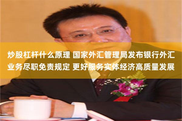 炒股杠杆什么原理 国家外汇管理局发布银行外汇业务尽职免责规定 更好服务实体经济高质量发展