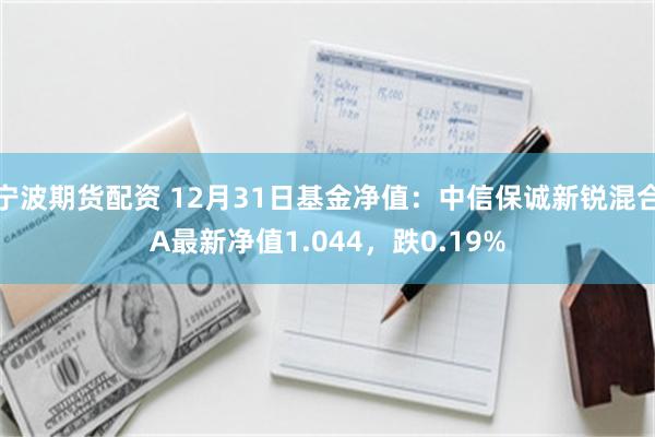 宁波期货配资 12月31日基金净值：中信保诚新锐混合A最新净值1.044，跌0.19%