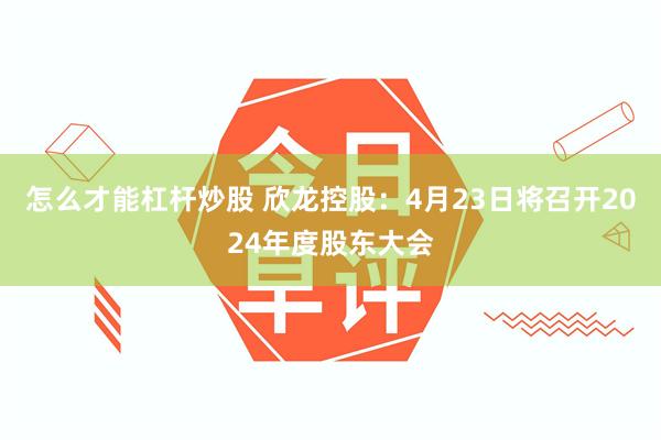 怎么才能杠杆炒股 欣龙控股：4月23日将召开2024年度股东大会