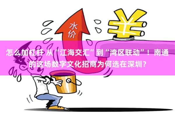 怎么加杠杆 从“江海交汇”到“湾区联动”！南通的这场数字文化招商为何选在深圳？