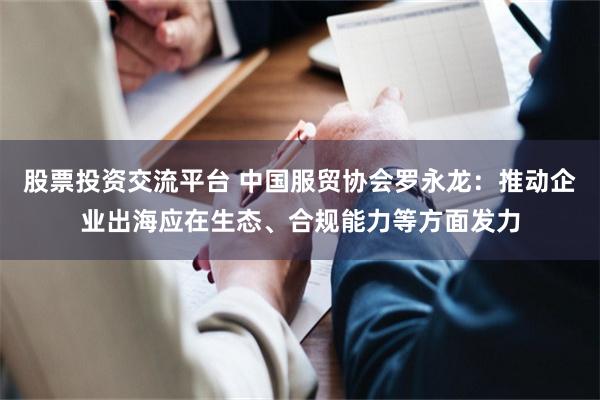 股票投资交流平台 中国服贸协会罗永龙：推动企业出海应在生态、合规能力等方面发力