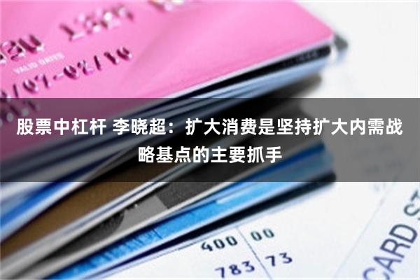 股票中杠杆 李晓超:扩大消费是坚持扩大内需战略基点的主要抓手