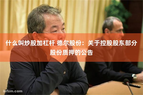 什么叫炒股加杠杆 德尔股份：关于控股股东部分股份质押的公告